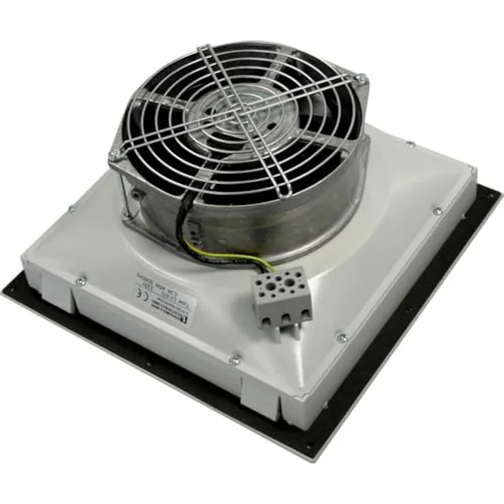 Elmeko Filterlüfter LV 410, Belüftungsventilator mit 250 m³/h Luftdurchsatz, IP54, lichtgrau, 45 Watt, 52 dB