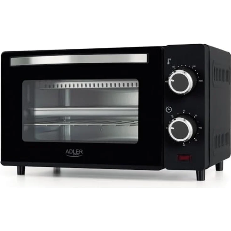 Adler Minibackofen AD 6032, Elektrobackofen mit Timer und Backblech, 9 l, schwarz – Bild 1