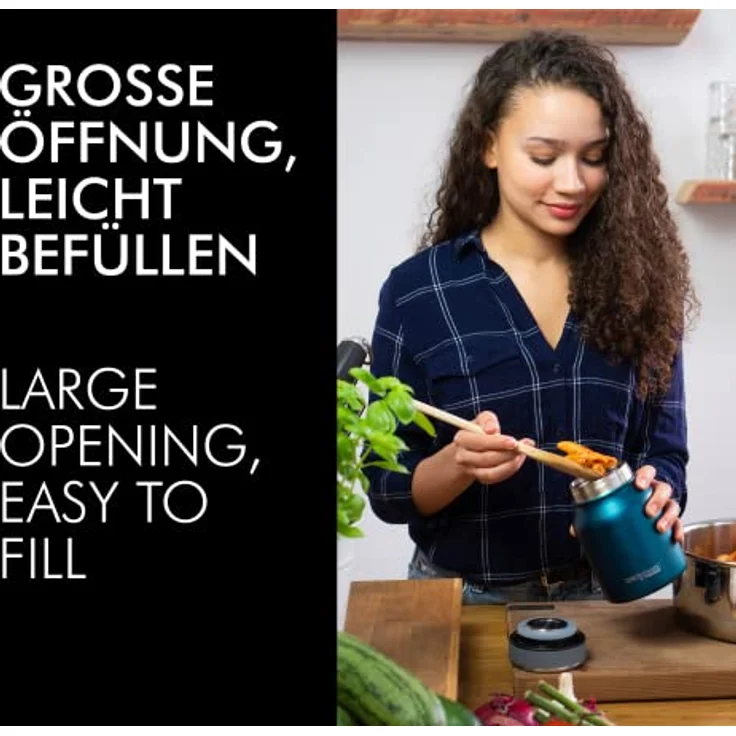 ThermoCafé by THERMOS Thermobehälter für Essen, Edelstahl mattiert 500ml - Isolier-Speisegefäß für Suppe oder Müsli, dicht, spülmaschinenfest, 9 Stunden heiß, 14 Stunden kalt, BPA-Free - 4077.205.050 – Bild 5