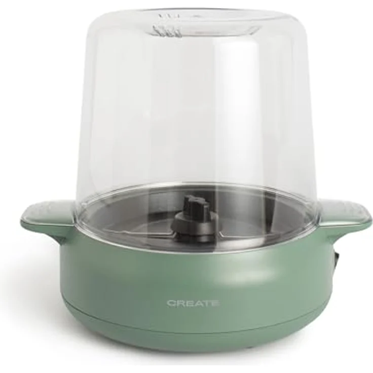 CREATE Popcorn Maker Studio, Popcornmaschine mit Butterschmelzer, Salbeigrün, einfache Bedienung, bis zu 100g Mais, Popcorn in 5 Min, 500W – Bild 1