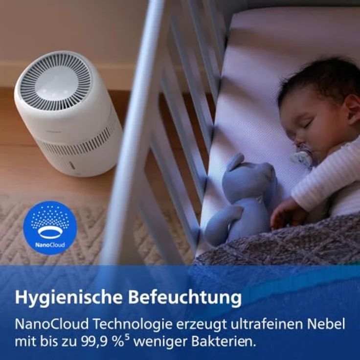 Philips AMF970/10, 4-in-1 Luftreiniger, Ventilator, Heizlüfter, Luftbefeuchter, 2200 Watt, 48 m², 3-Schichten-HEPA-Filtersystem, Anthrazitgrau/Aschgold – Bild 8