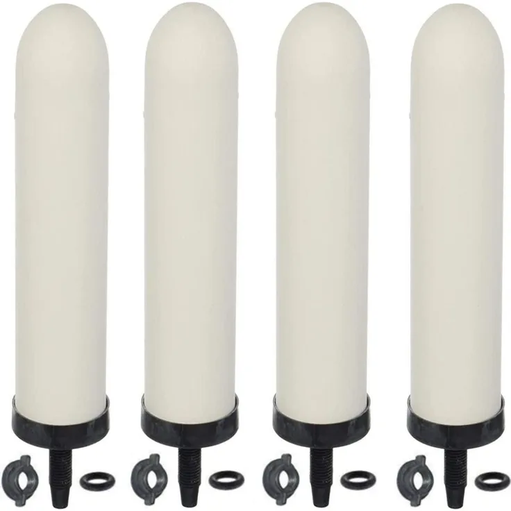 HUINING Keramikfilter für Wasserfilter, 25,4 cm, Aktivkohle, 0,5 Mikron, 4 Stück