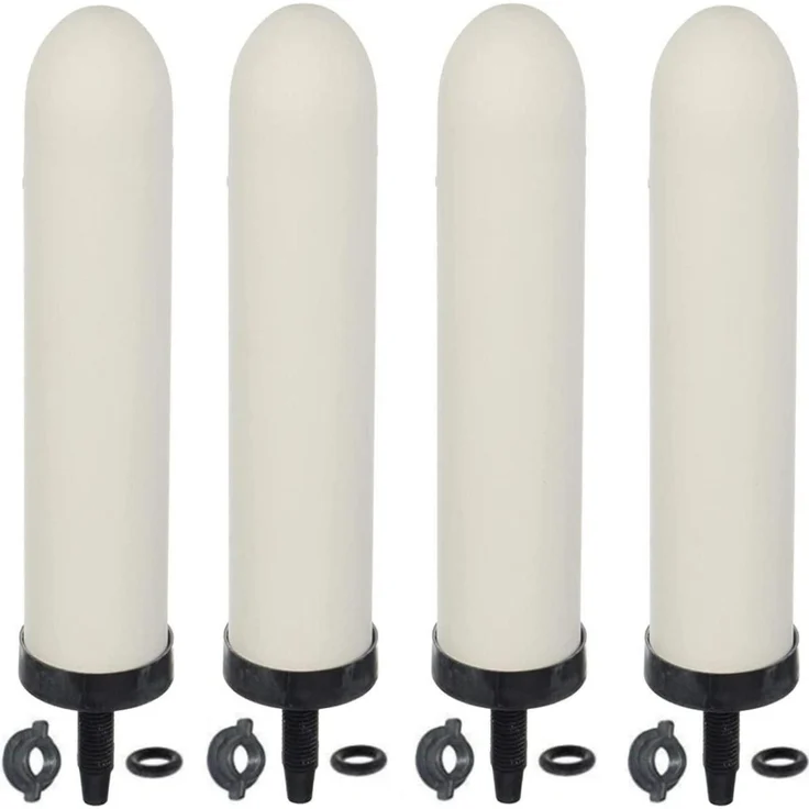 HUINING Keramikfilter für Wasserfilter, 25,4 cm, Aktivkohle, 0,5 Mikron, 4 Stück