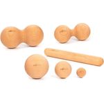 Rollholz Massagekugel Set klein Buche, Faszientraining mit 100% biologisch abbaubaren Naturprodukten