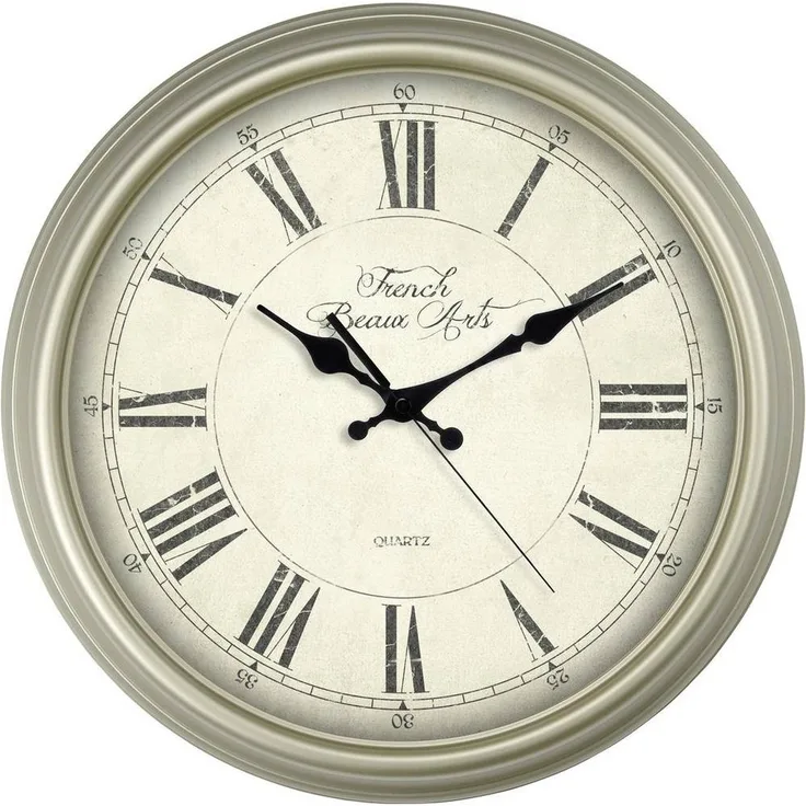 EUROTIME Wanduhr Quarzwanduhr 89891-12, Kunststoffgehäuse mit übersichtlichem Zifferblatt und Echtglas