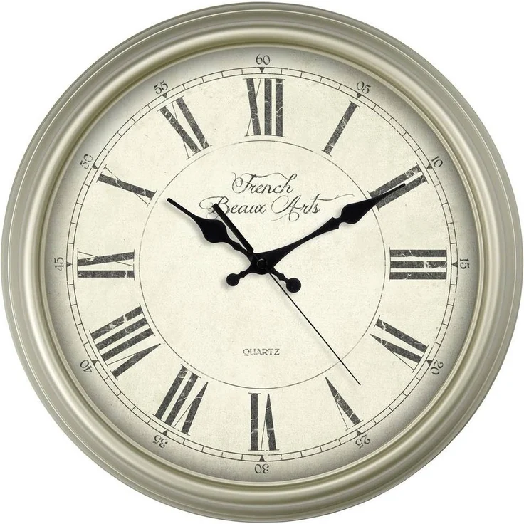 EUROTIME Wanduhr Quarzwanduhr 89891-12, Kunststoffgehäuse mit übersichtlichem Zifferblatt und Echtglas