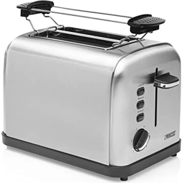 Princess Edelstahl Toaster mit zwei Schlitze ? herausnehmbares Krümmelfach - Auftau-, Aufwärm- & Stoppfunktion , 142354 – Bild 7