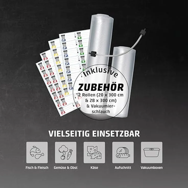 Caso VRH 690 advanced Vakuumierer - Folienschweißgerät, verlängern Sie die Halbtbarkeit Ihrer Lebensmittel, Vakuumiergerät ideal zum portionieren & aufbewahren von Essen, max. Folienbreite 30 cm, silber, schwarz – Bild 4