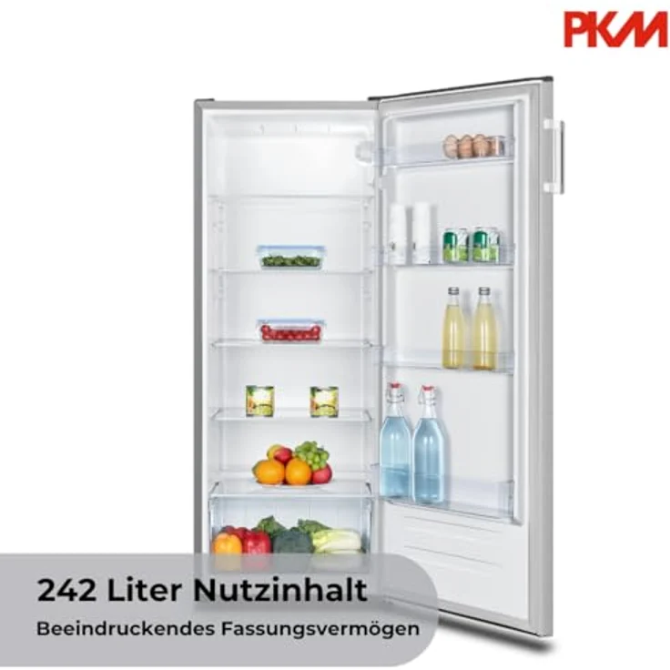 PKM KS242.0EIX, Freistehender Kühlschrank mit 242 l Nutzinhalt, Energieeffizienzklasse E, silber – Bild 3