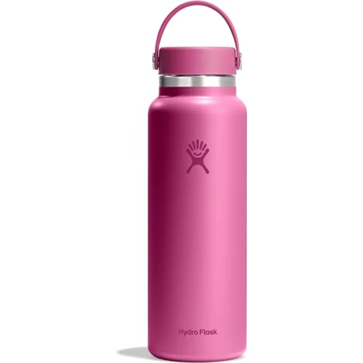 HYDRO FLASK - Wide Mouth Trinkflasche 1180ml (40 oz) - Isolierte Wasserflasche aus Edelstahl - Sportflasche mit auslaufsicherem Flex Cap-Deckel & Gurt - Thermoflasche Spülmaschinenfest - Reef – Bild 1