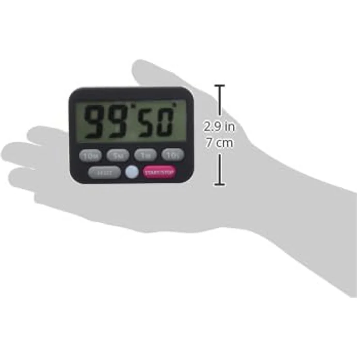TFA Dostmann Digitaler Timer und Stoppuhr, Kunststoff, Schwarz, 9 x 2 x 9 cm – Bild 2