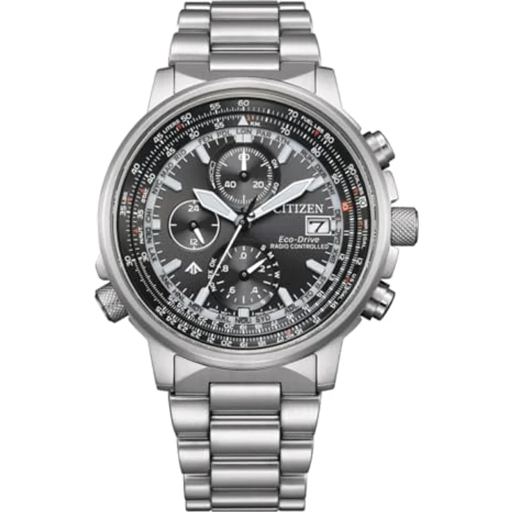 Citizen AT8300-58E Promaster Navihawk A-T, Edelstahl Solar Chronograph, schwarzes Zifferblatt, 20 ATM Wasserdichtigkeit – Bild 1