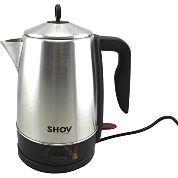 SHOV Teeautomat Teekocher Wasserkocher Edelstahl Elektrischer Teemaschine 1,7L, 2200 W - 360 Grad rotierende Kontaktposition, automatische Abschaltung, Edelstahl - 2200 Watt - Silber – Bild 4