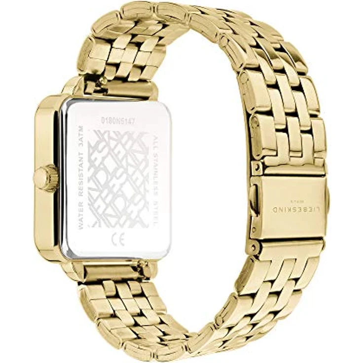 Liebeskind Berlin Armbanduhr LT-0177-MQ IP gold, Damenuhr mit extra-flachem Gehäuse und hochwertigem Edelstahlarmband – Bild 3