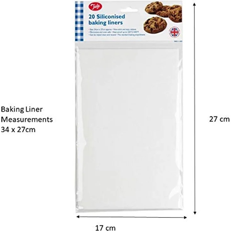 Tala 20 rechteckig silikonisierte Backen Liner Set, weiß – Bild 3