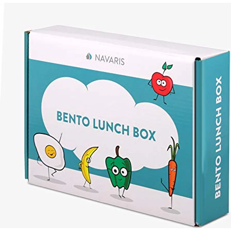 Navaris Lunchbox, Kunststoff, (1-tlg), Bento Box Brotdose Vesperbox - auslaufsicher mit variablen Fächern - herausnehmbare Innenschale - für Jungs und Mädchen, grün – Bild 8