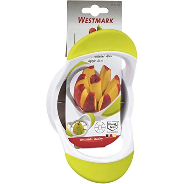 Westmark Apfel- und Birnenteiler, 17,5 x 10,5 x 6,5 cm, Rostfreier Edelstahl-Kunststoff, Weiß-Grün, 51622270 – Bild 7