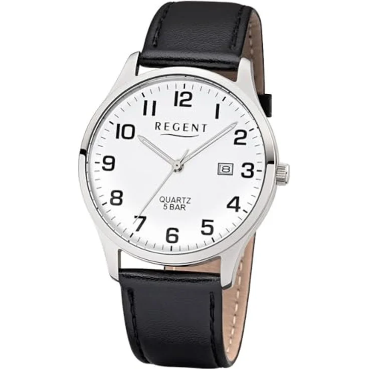 Regent Armbanduhr Herren Chronograph F 1241, Analoguhr, 40 mm, schwarz – Bild 2