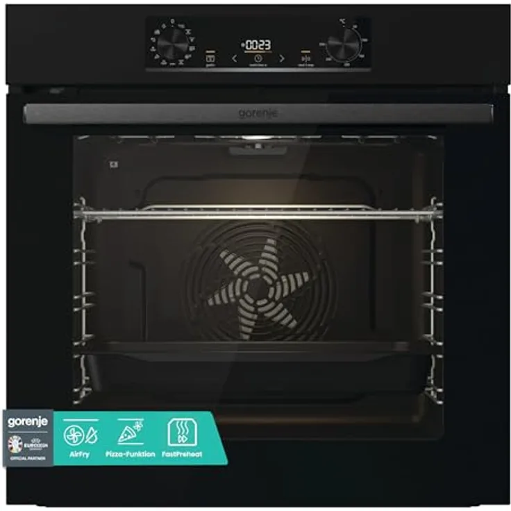 Gorenje BPS 6737 E02B Einbau-Backofen, 77 Liter, mit Pyrolyse, Heißluft, AirFry, ExtraSteam, 300°C PizzaMode, schwarz