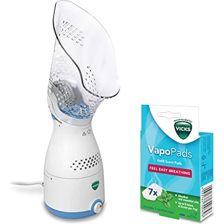 Vicks VH200E4 VICKS Inhalateur Electrique pour Sinus, 640 g - Inhalateur électrique avec arrêt automatique, vapeur ajustable et 2 appas à l'huile essentielle de menthe – Bild 4