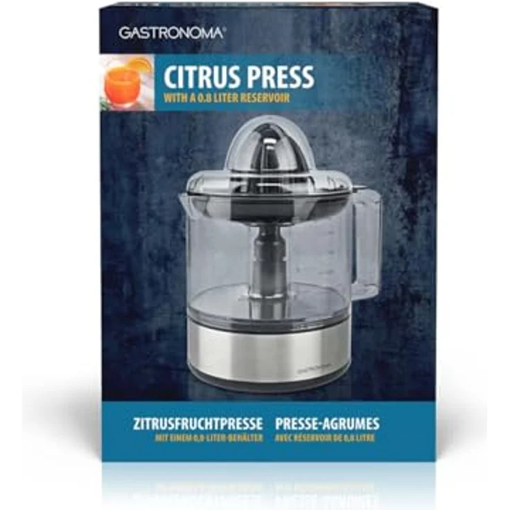 Gastronoma Zitruspresse 18230101, 40 W, 0.8 L, Schwarz / Edelstahl, mit einstellbarem Fruchtfleischfilter und Zwei-Wege-Automatik – Bild 11