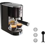 Krups XP 444G Virtuoso+ Espresso-Siebträgermaschine, 1450W, schwarz/edelstahl