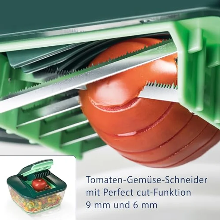 Genius Nicer Dicer Chef (15 Teile) | Obstschneider, Gemüseschneider, Zwiebelschneider, Zerkleinerer, Gemüsehobel, Mandoline – Bild 6