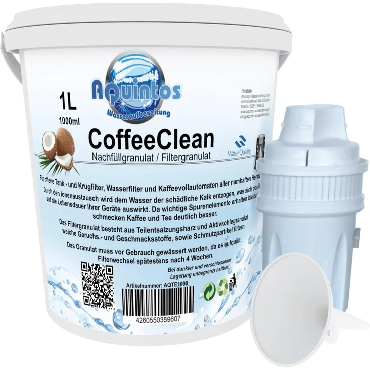AquinTobs Nachfüllset Wasserfilter passend für Brita AquaSelect Unimax Anna Classic Wasserfilter 1 Liter - Hochwertiges Ionenaustauscher- und Aktivkohlefiltergranulat aus Kokosnussschalen