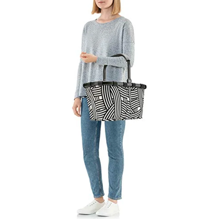 reisenthel carrybag Frame Zebra – Stabiler Einkaufskorb mit viel Stauraum und praktischer Innentasche – Elegantes und wasserabweisendes Design – Bild 4