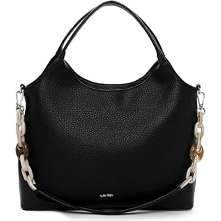 SURI FREY Shopper City Shopper, unifarben in Black mit abnehmbarem Schulterriemen und Zipper-Verschluss, Größe M – Bild 1