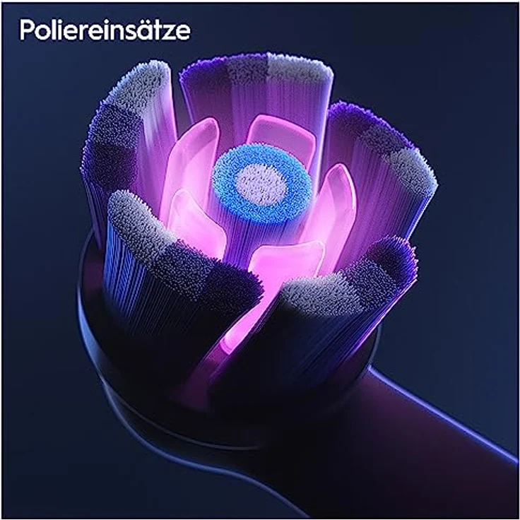 Oral-B iO Strahlendes Weiss Aufsteckbürsten für elektrische Zahnbürste, 6 Stück, Zahnreinigung, Zahnbürstenaufsatz für Oral-B Zahnbürsten, briefkastenfähige Verpackung, Made in Germany, schwarz – Bild 4