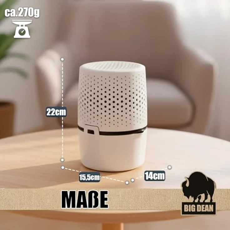 BigDean XL Luftentfeuchter ohne Strom, Raumentfeuchter mit 2 Granulatbeuteln, Made in Germany – Bild 3