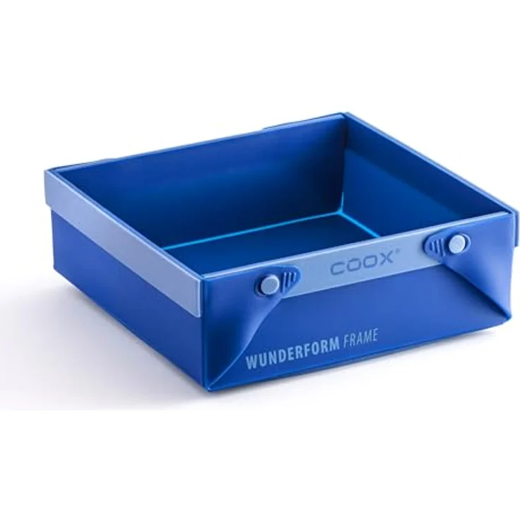 coox WUNDERFORM Frame SQ, faltbare Silikon-Auflaufform mit Metallverstärkung, 2,2 Liter, spülmaschinenfest, 19,5 x 18 x 7 cm – Bild 1