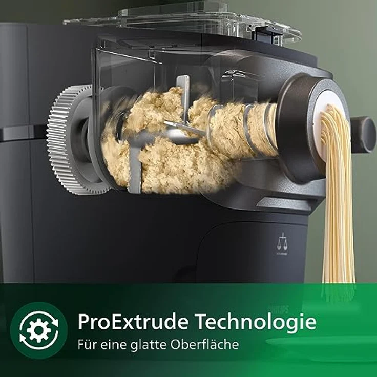 Philips Nudelmaschine Serie 7000 - ProExtrude-Technologie, Automatisches Abwiegen, vollautomatisch, 8 Formscheiben, Schwarz (HR2665/93) – Bild 3