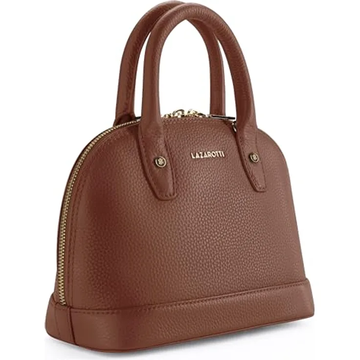 Lazarotti Bologna Leather Handtasche, 24 cm, braun, 100% Leder, Crossbody-Design