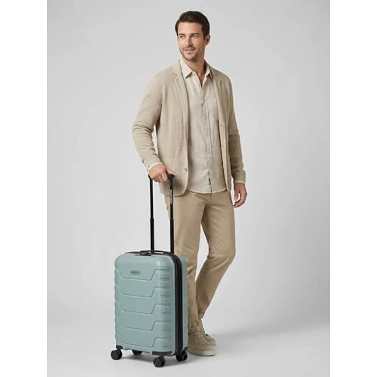 Smartbox Kabinenkoffer Erweiterbar 37x23x55 cm, 42–48L Hartschalen Trolley aus Polypropylen, 4 Doppelrollen, TSA Schloss, Carry On Bordgepäck (Edition 01) – Bild 3