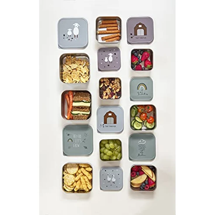 Lässig Snackbox Stainless Steel 3 pcs assorted Tiny Farme (2 Farben) Blue – Bild 9