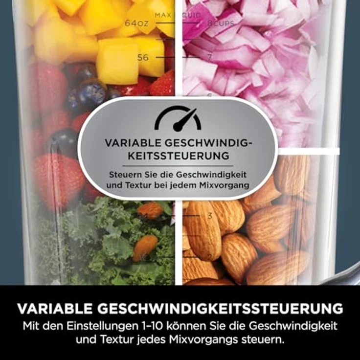 Ninja 2in1 Detect Power Blender Pro TB301EU, 1200W Mixer, Smoothies mixen, Gemüse hacken & Frozen Drinks mixen, Schwarz - Preisvergleich – Bild 4