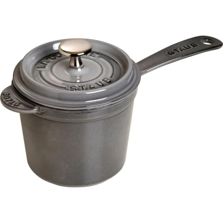 STAUB Stieltopf / Kasserolle für Saucen, 18 cm, 2,8 L, aus Gusseisen, für alle Herdarten, Graphitgrau, Made in France – Bild 1