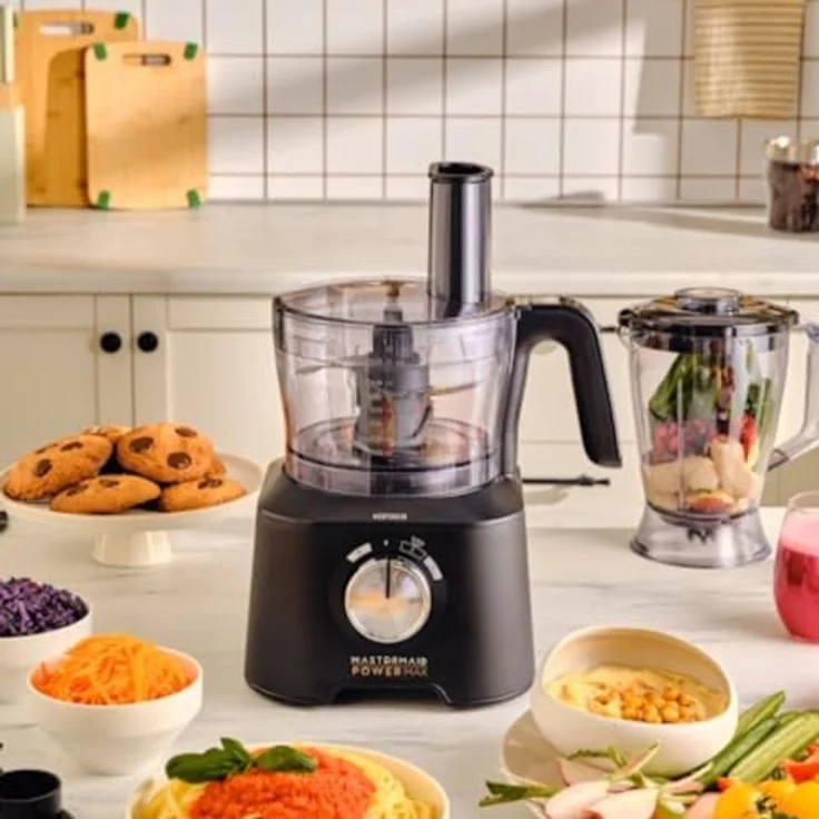 Karaca Mastermaid Power Max 11in1 Küchenmaschine, Küchenroboter mit 2500 W, Schwarz-Silber, spülmaschinengeeignet, 1000 ml Behälter, Eiscrush-Funktion – Bild 1