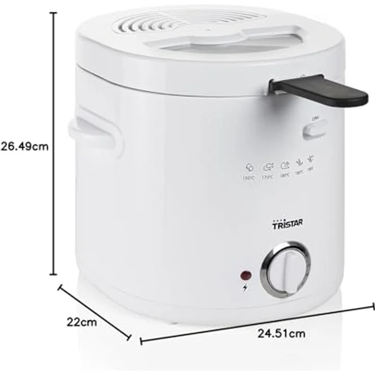 Tristar FR-6941 Fritteuse Inhalt - Thermostat, 1.5 L, 1000 W, weiß – Bild 8