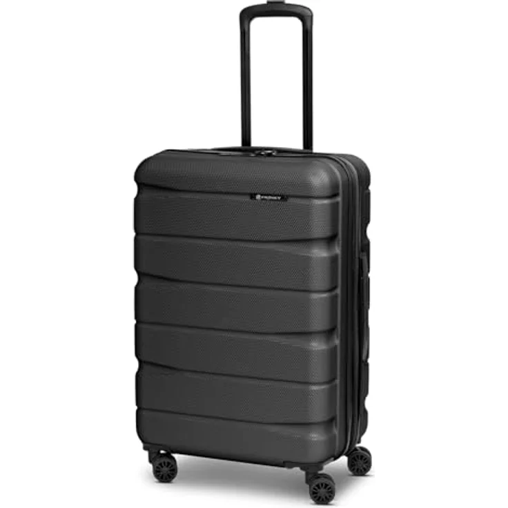 Franky Munich 4.0 Koffer groß | Hartschalen Trolley ausgestattet mit 4 Rollen, arretierbarer Griff, Dehnfalte, Kreuzpackgurt und TSA-Zahlenschloss | 44.5 cm x 28 cm x 66 cm – Bild 1
