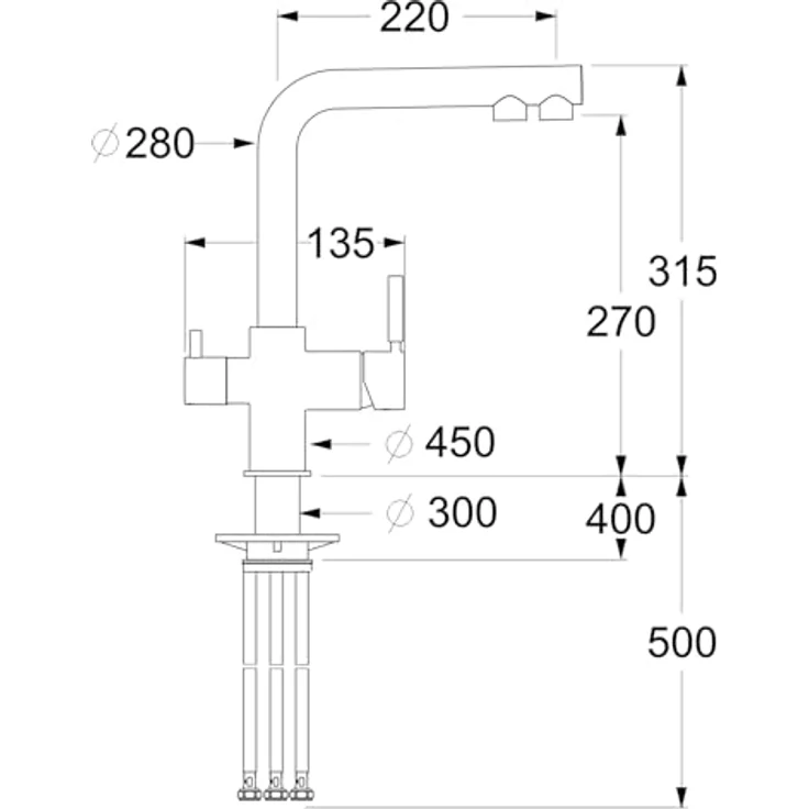 BieTal® Untertisch Wasserfilter Aktivkohle SET 3-Wege Hahn Schwarz & Wasserstop mit Effektiver Filterung & Verbesserung von Geschmack und Geruch – Bild 4