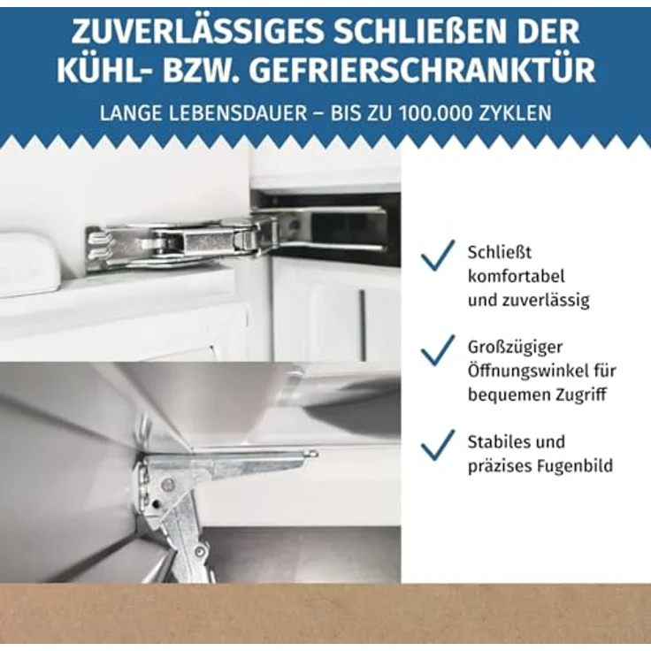 LUTH Premium Profi Parts Türscharnier Set, oben und unten, silbern, kompatibel mit Bosch Siemens 12004051, für Kühlschrank und Gefrierschrank – Bild 4