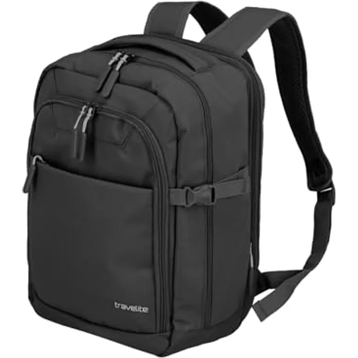 Travelite Kick Off Business-Rucksack, 40 cm mit Laptopfach, schwarz, 100% Polyester, 25 x 20 x 40 cm