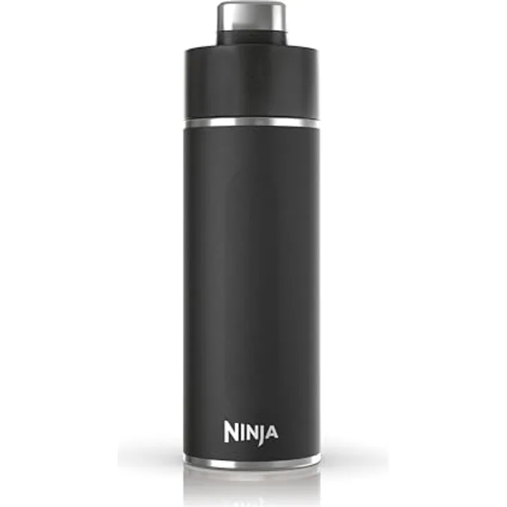 Ninja Thirsti Wasserflasche/Thermobecher to go, 530ml, dreifach isolierter Travel Mug, Schwarz