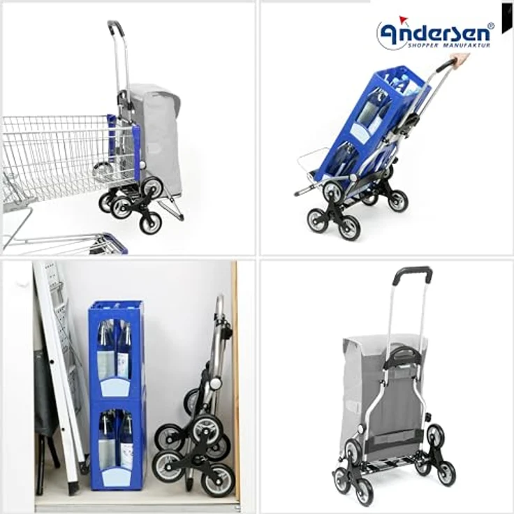 Andersen Einkaufstrolley - Treppenst. Royal Sh. Jella rot 51 L, Aluminium, klappbar, Räder abnehmbar – Bild 4