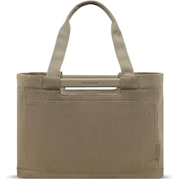Kapten & Son Vaasa Einkaufskorb faltbar Cord Dusty Khaki, 25 L, inkl. Einkaufswagen-Chip, abwischbares Innenmaterial, praktisches Magnetfach – Bild 1