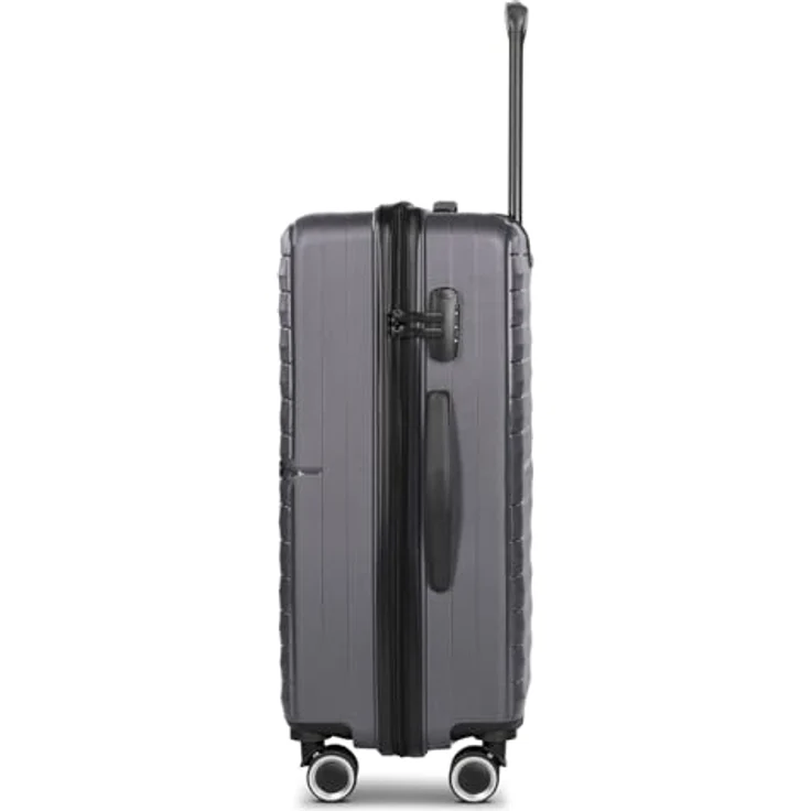 SAXOLINE mittelgroßer Hartgepäck Check-in Koffer | Trolley 44 x 26 x 66 cm aus hochwertigem, robustem ABS Material | für Damen und Herren | 4 Doppelrollen & TSA-Schloss | Fiesta Serie, sportives Design in besonderer Farbauswahl – Bild 3