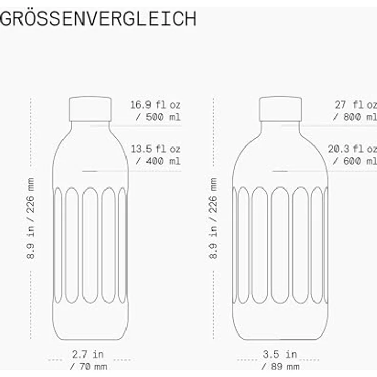 aarke To-Go-Flasche, Edelstahl Trinkflasche 800ml, Doppelwandig & vakuumisoliert, auslaufsicher, spülmaschinenfest, kompatibel mit Carbonator Pro – Bild 4